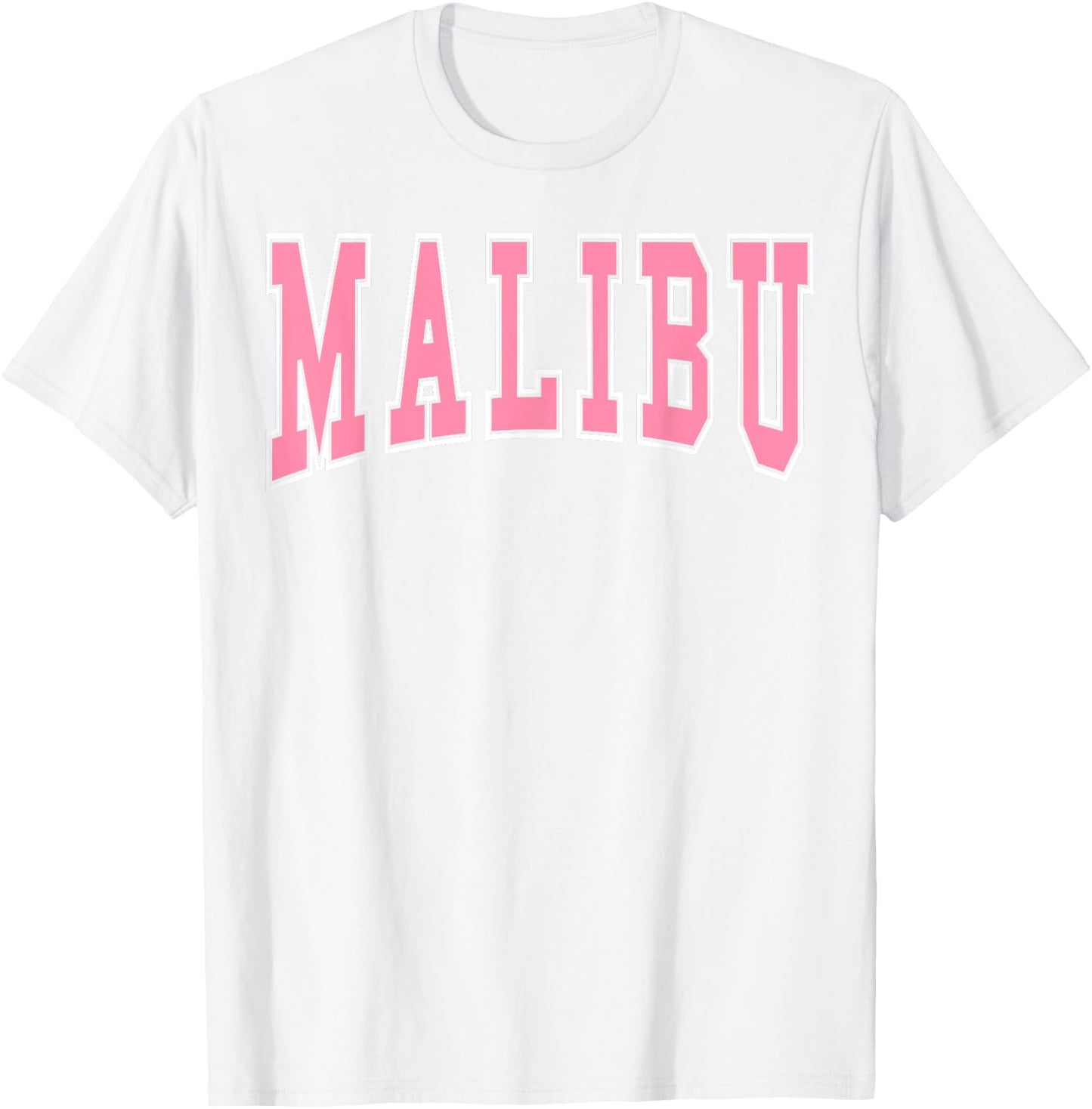 Preppy Varsity Pink Malibu California Teen Girls T-Shirt - T-Shirt | White