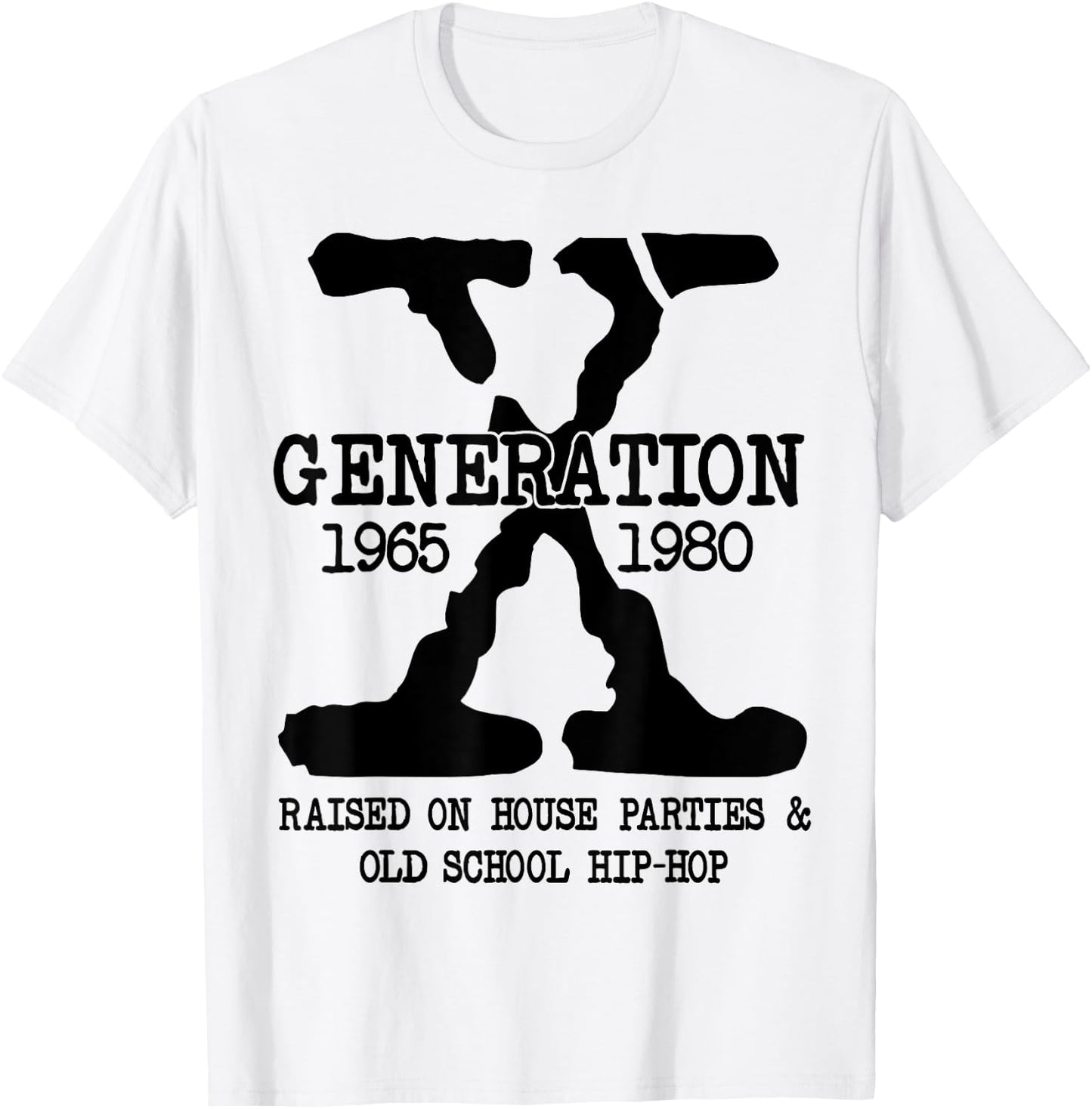 GEN-X Generation Raised on House Parties Old School Hip Hop T-Shirt - T-Shirt | White
