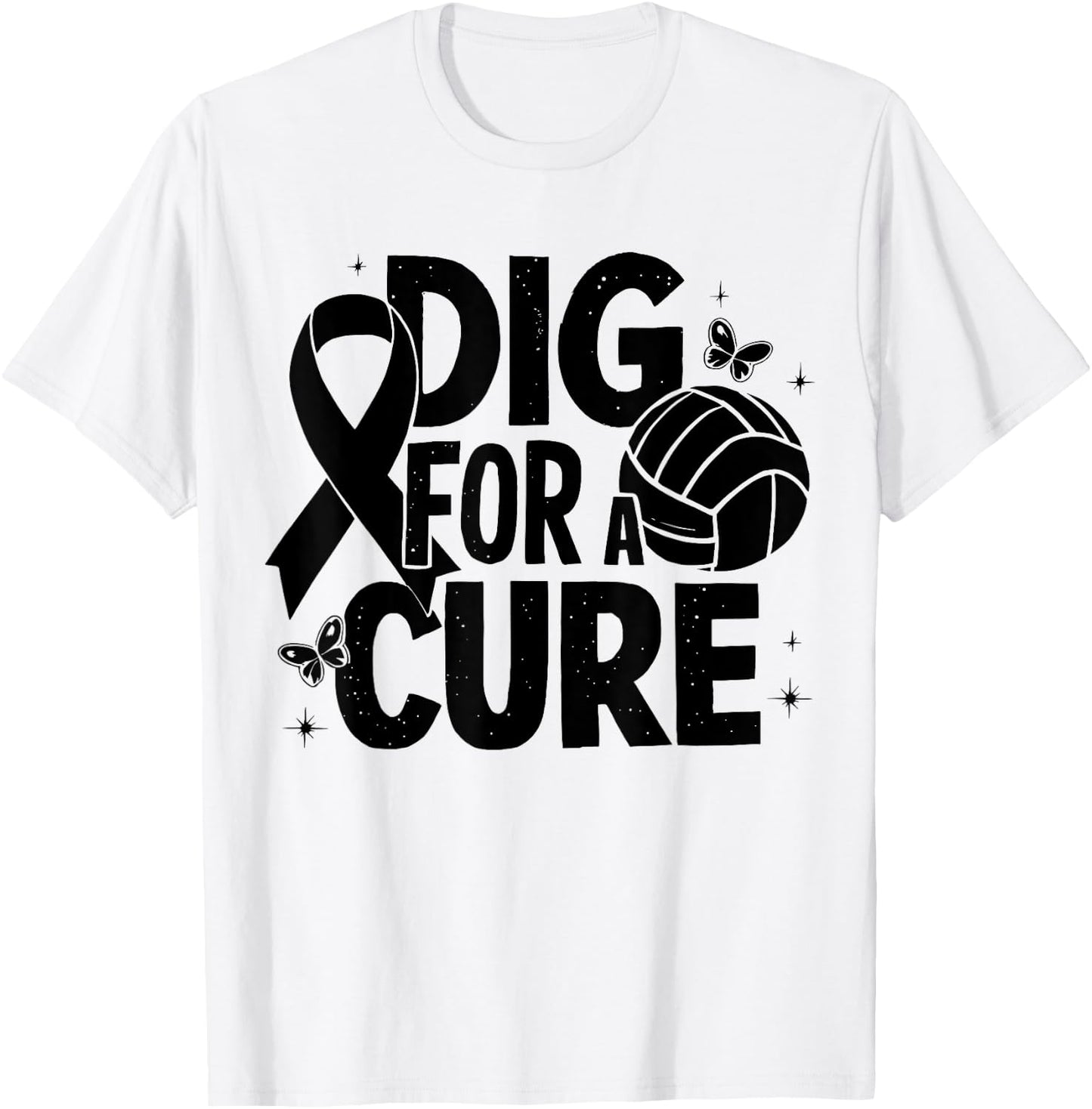Dig For A Cure Breast Cancer Awareness Volleyball Pink T-Shirt - T-Shirt | White