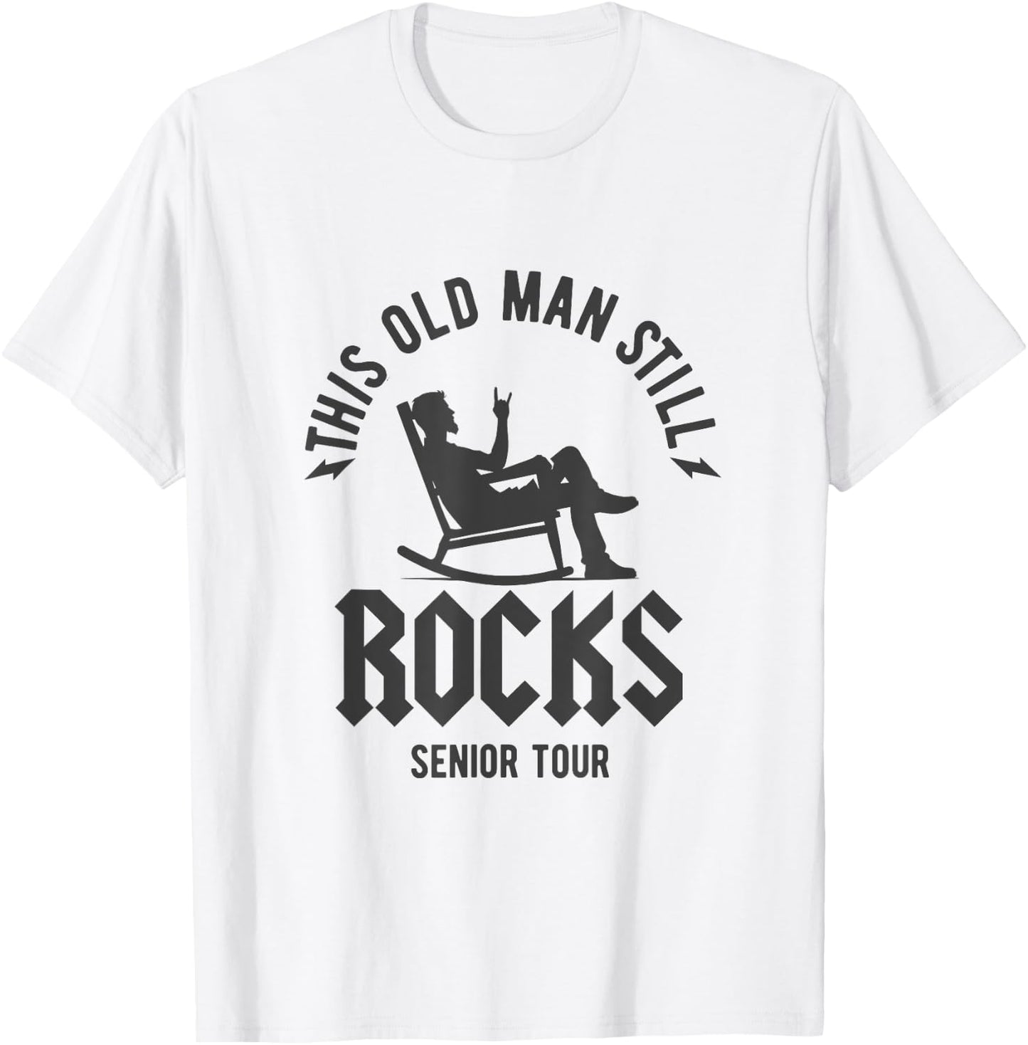 This old man still rocks funny rock and roll grampa T-Shirt - T-Shirt | White