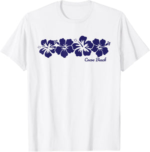 Cocoa Beach Florida Hibiscus Flower Vacation Souvenir Women Kids T-Shirt - T-Shirt | White