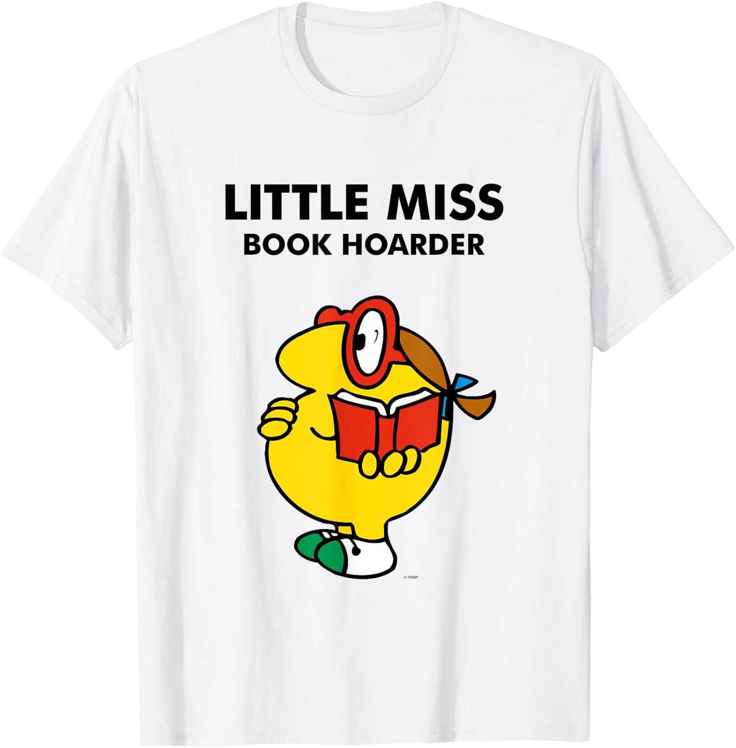 Mr. Men Little Miss Meme - Little Miss Book Hoarder T-Shirt - T-Shirt | White