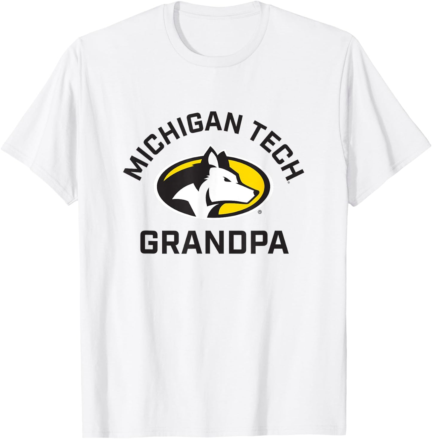 Michigan Tech Huskies Arched Grandpa T-Shirt - T-Shirt | White
