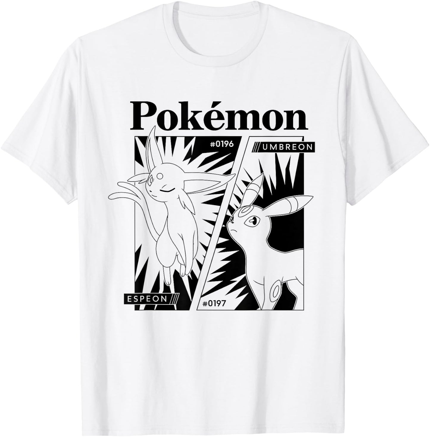 Pokémon - Espeon Umbreon Eeveelutions Manga Panel T-Shirt - T-Shirt | White