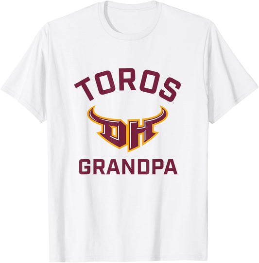 Cal State Dominguez Hills CSUDH Toros Arched Grandpa T-Shirt - T-Shirt | White