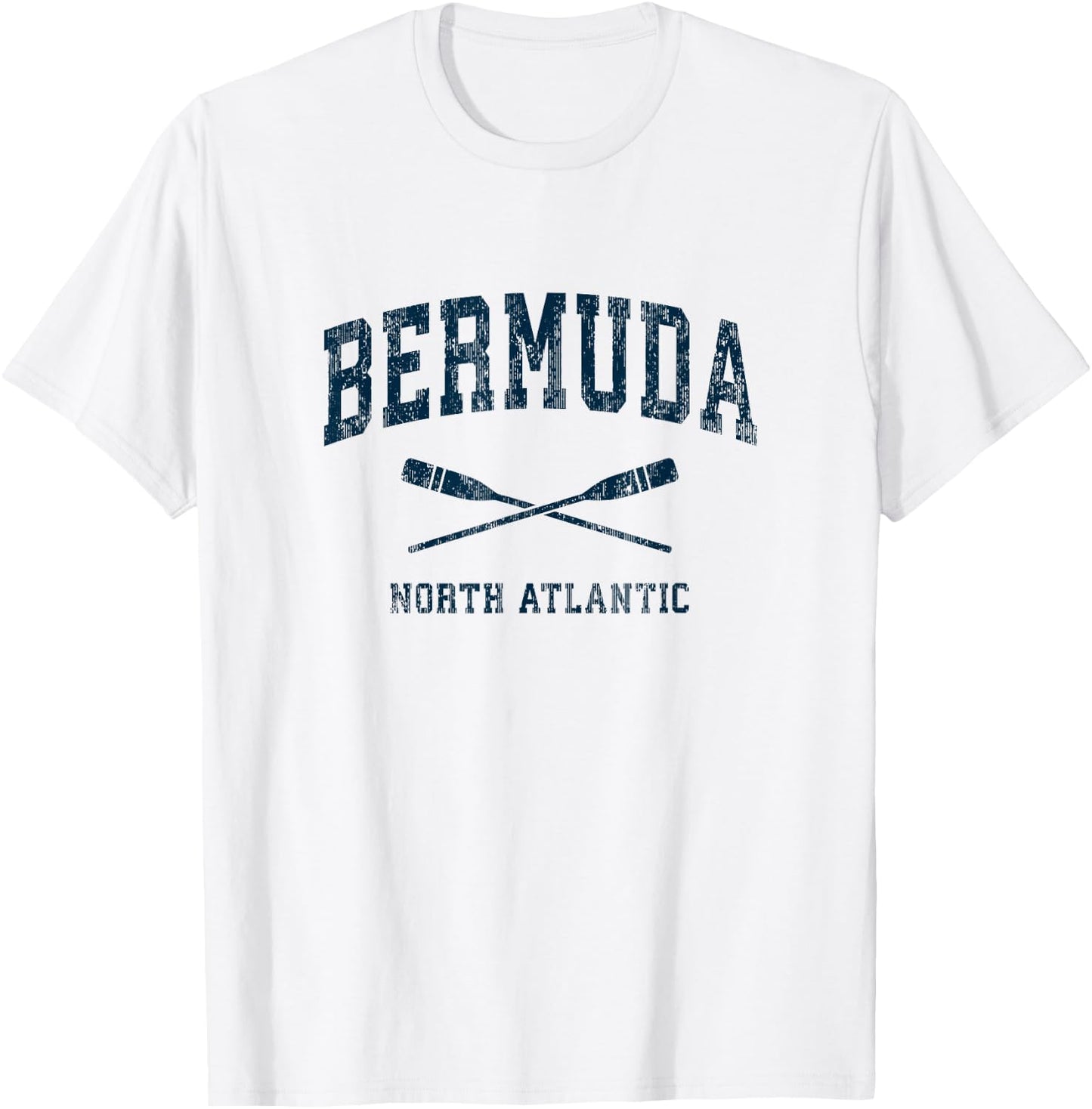Bermuda Vintage Nautical Paddles Sports Oars T-Shirt - T-Shirt | White
