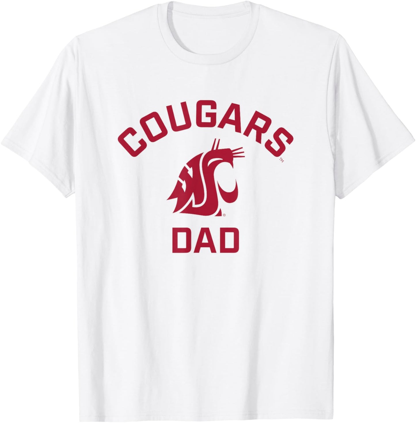 Washington State University Cougars Arched Dad T-Shirt - T-Shirt | White