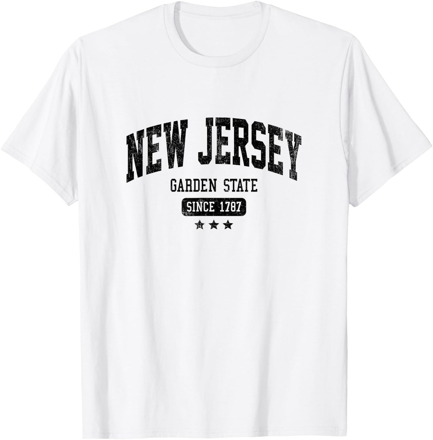 Vintage New Jersey The Garden State NJ USA Weathered Dark T-Shirt - T-Shirt | White