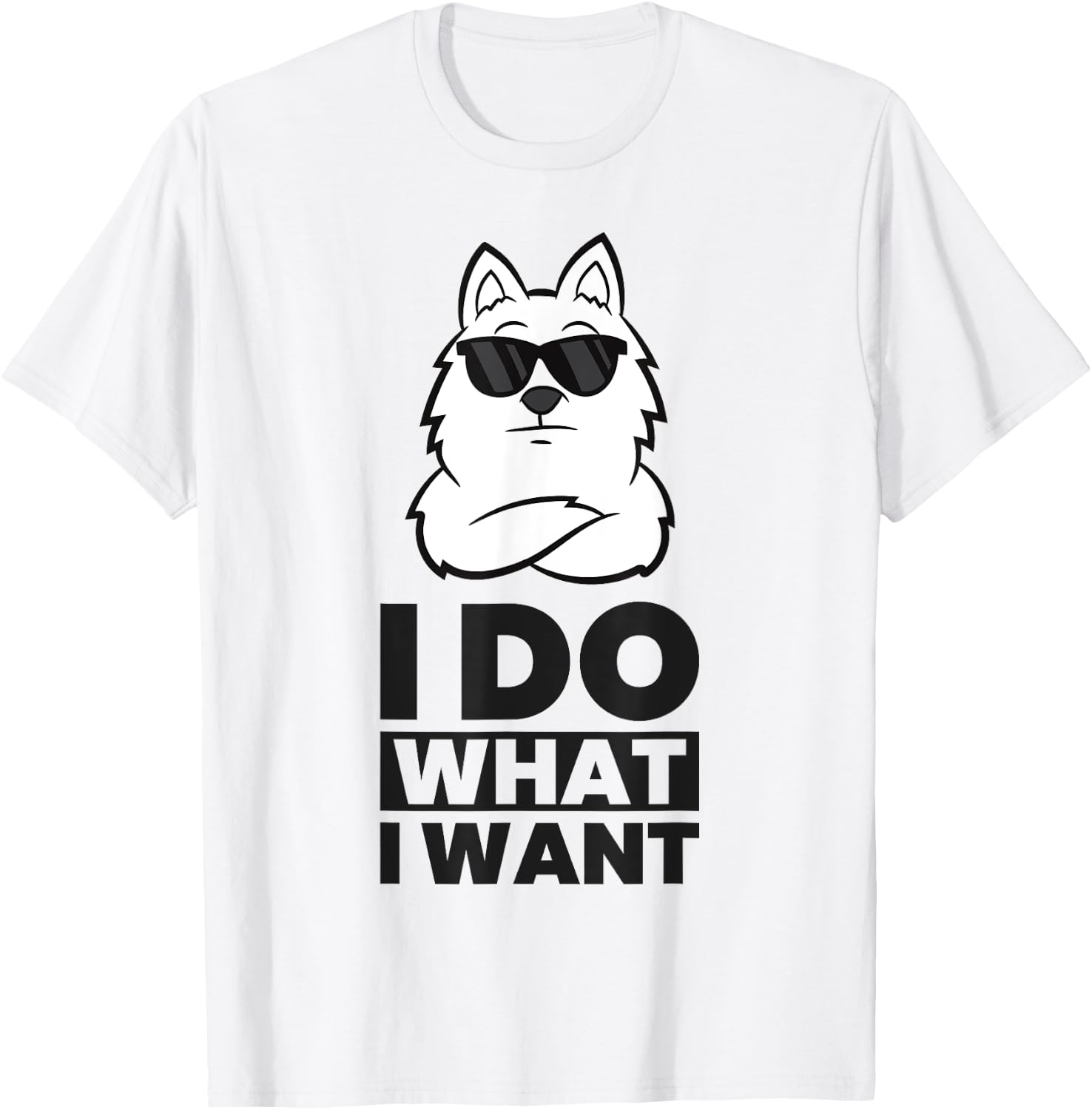 American Eskimo Dog I Do What I Want Cool American Eskimo T-Shirt - T-Shirt | White