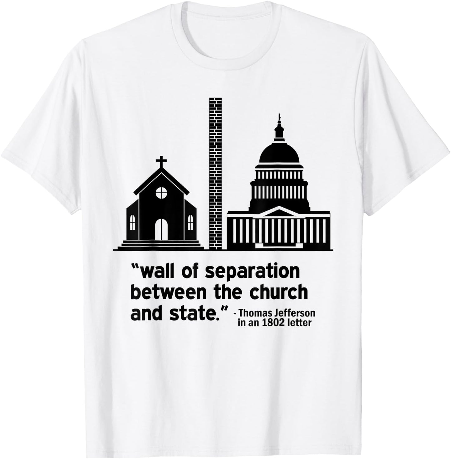 Build the Wall Separation Of Church and State America God T-Shirt - T-Shirt | White