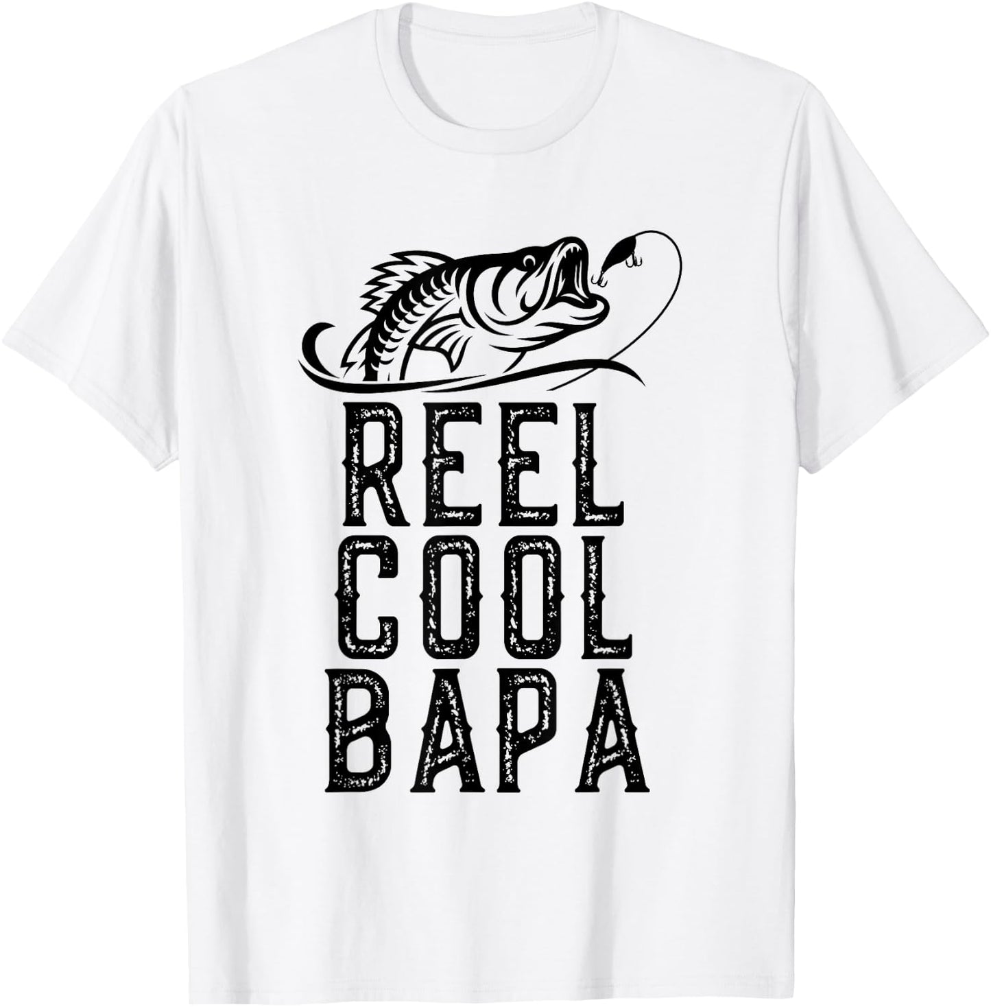 Reel Cool Bapa Fishing Fisherman Funny Grandpa Retro T-Shirt - T-Shirt | White