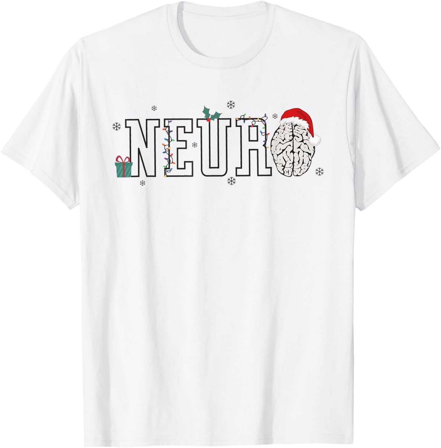 Neuro Christmas Neurology Holiday Neuroscience Nurse Santa T-Shirt - T-Shirt | White