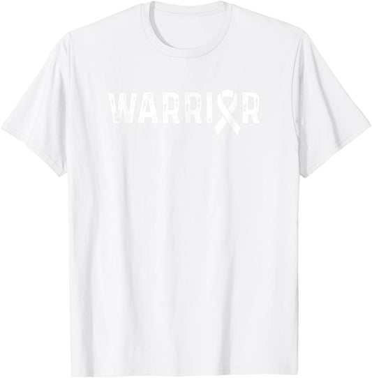 Leukemia Cancer Awareness Orange Ribbon Warrior T-Shirt - T-Shirt | White