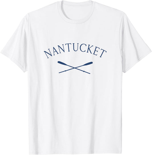 Nantucket Massachusetts Vintage Rowing T-Shirt - T-Shirt | White