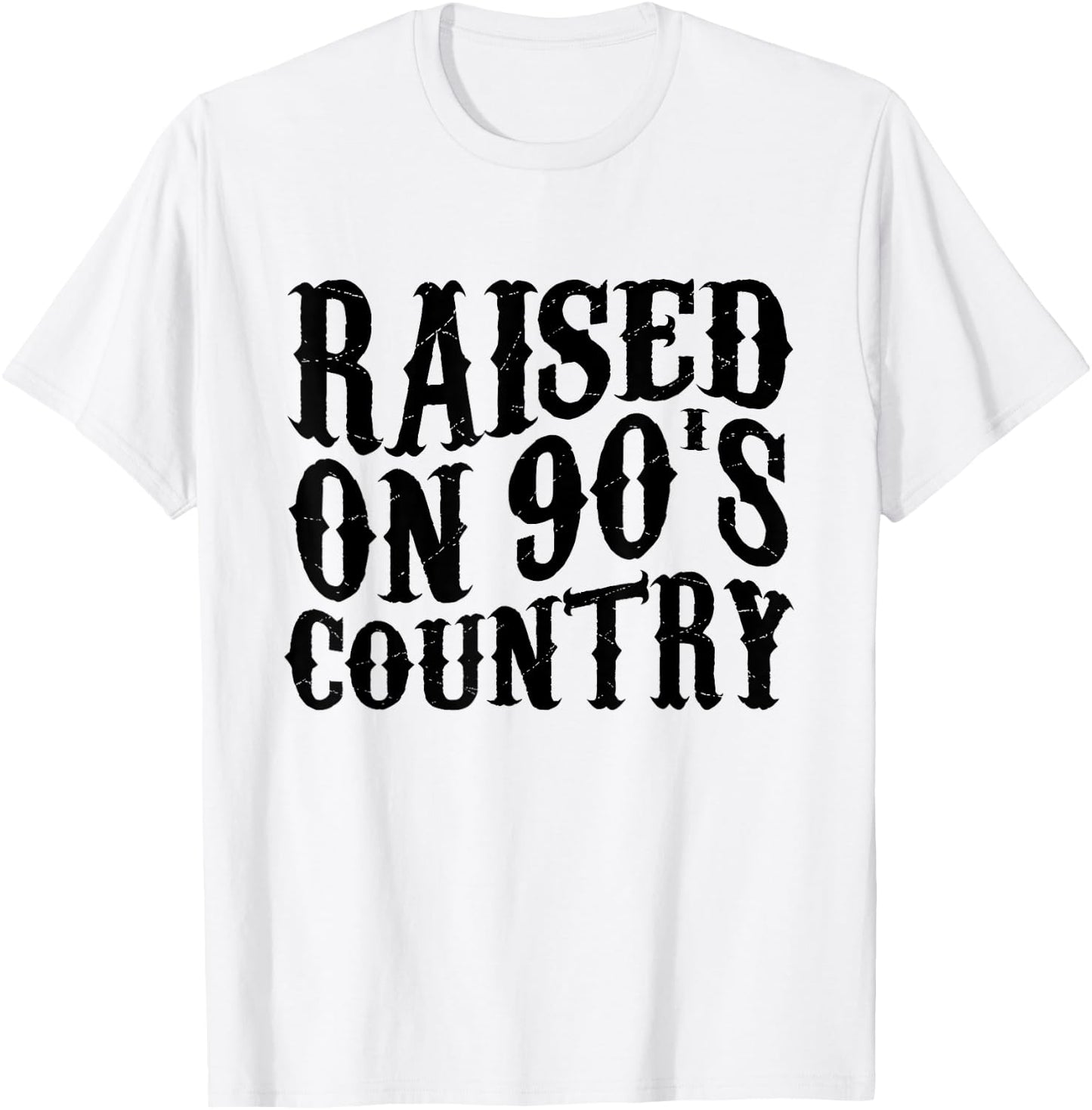Raised On 90’s Country Music Shirt Vintage T-Shirt - T-Shirt | White