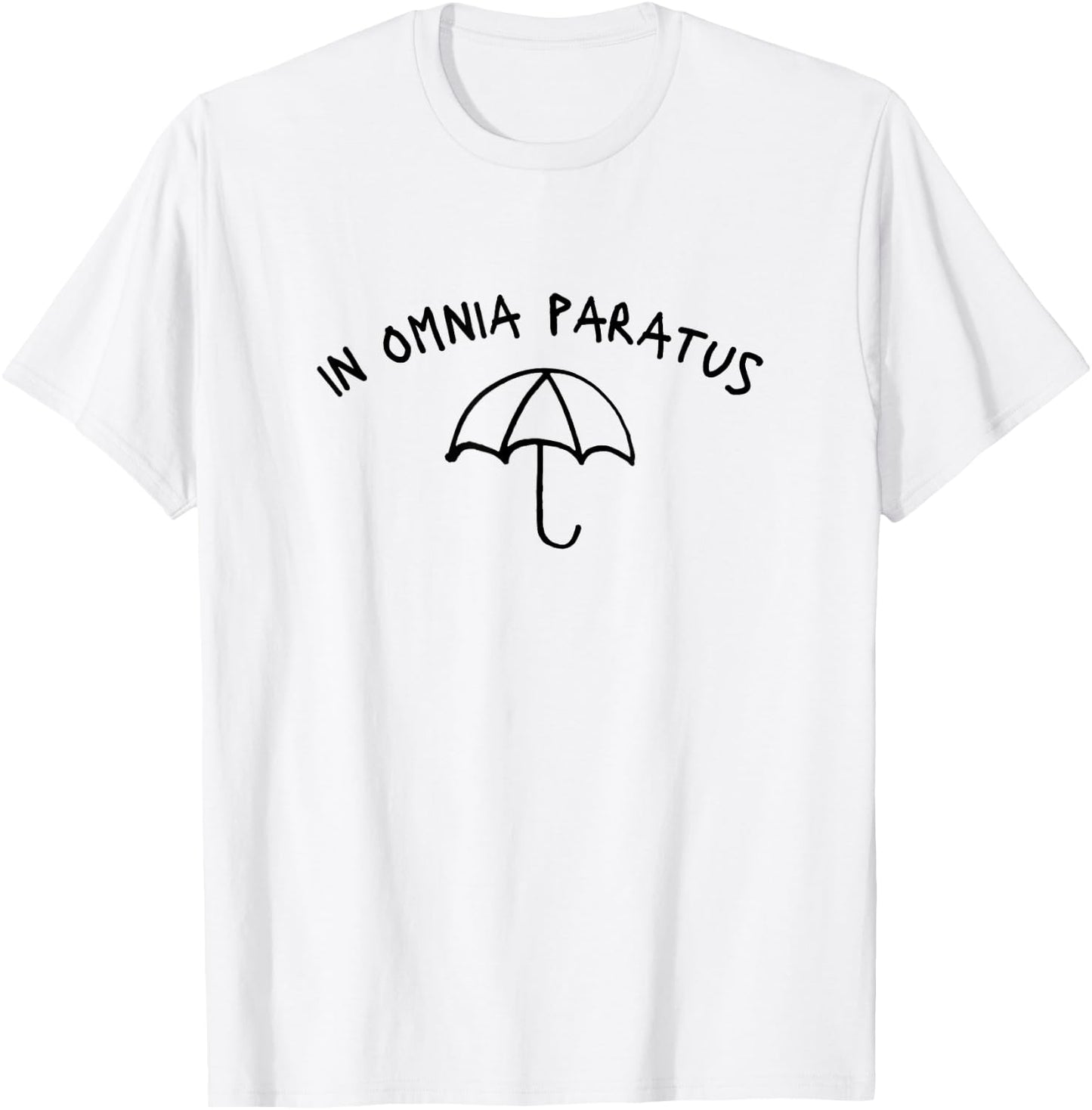 In Omnia Paratus , Small, Grey T-Shirt - T-Shirt | White
