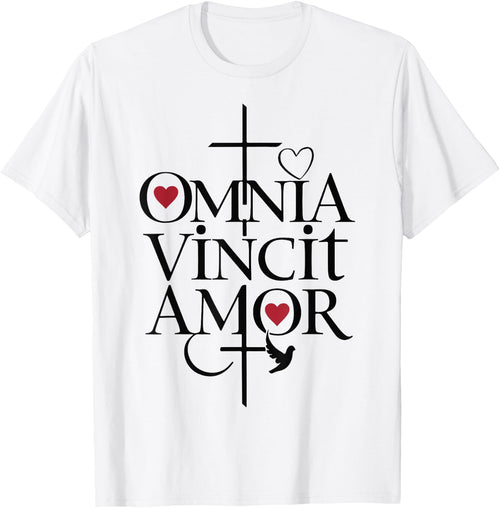 Omnia Vincit Amor Religious Latin Quote Love Faith Cross