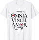 Omnia Vincit Amor Religious Latin Quote Love Faith Cross T-Shirt - T-Shirt | White
