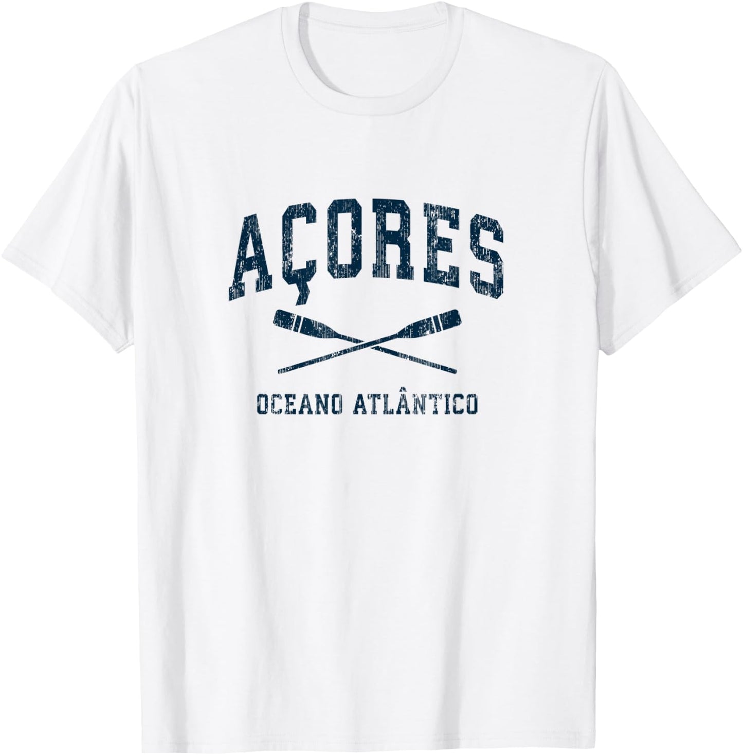 Azores Vintage Nautical Paddles Sports Oars T-Shirt - T-Shirt | White