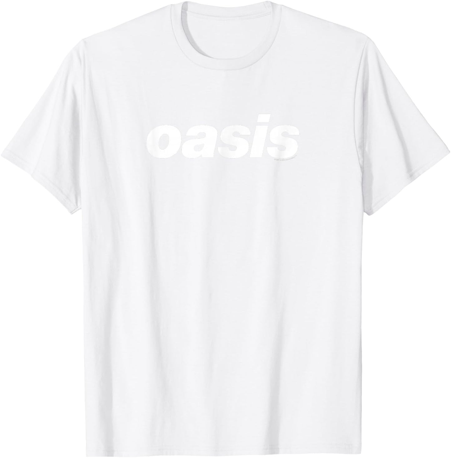 Oasis – White Logo On Baby Blue T-Shirt - T-Shirt | White
