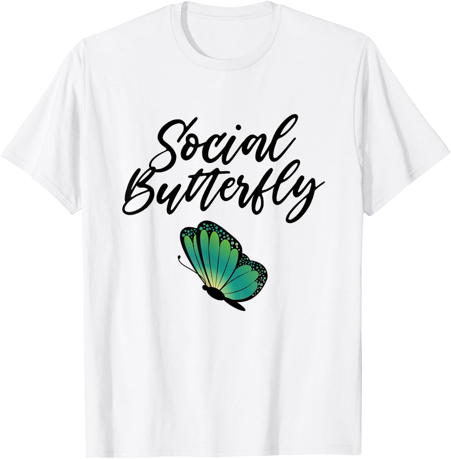 Social Butterfly T-Shirt - T-Shirt | White