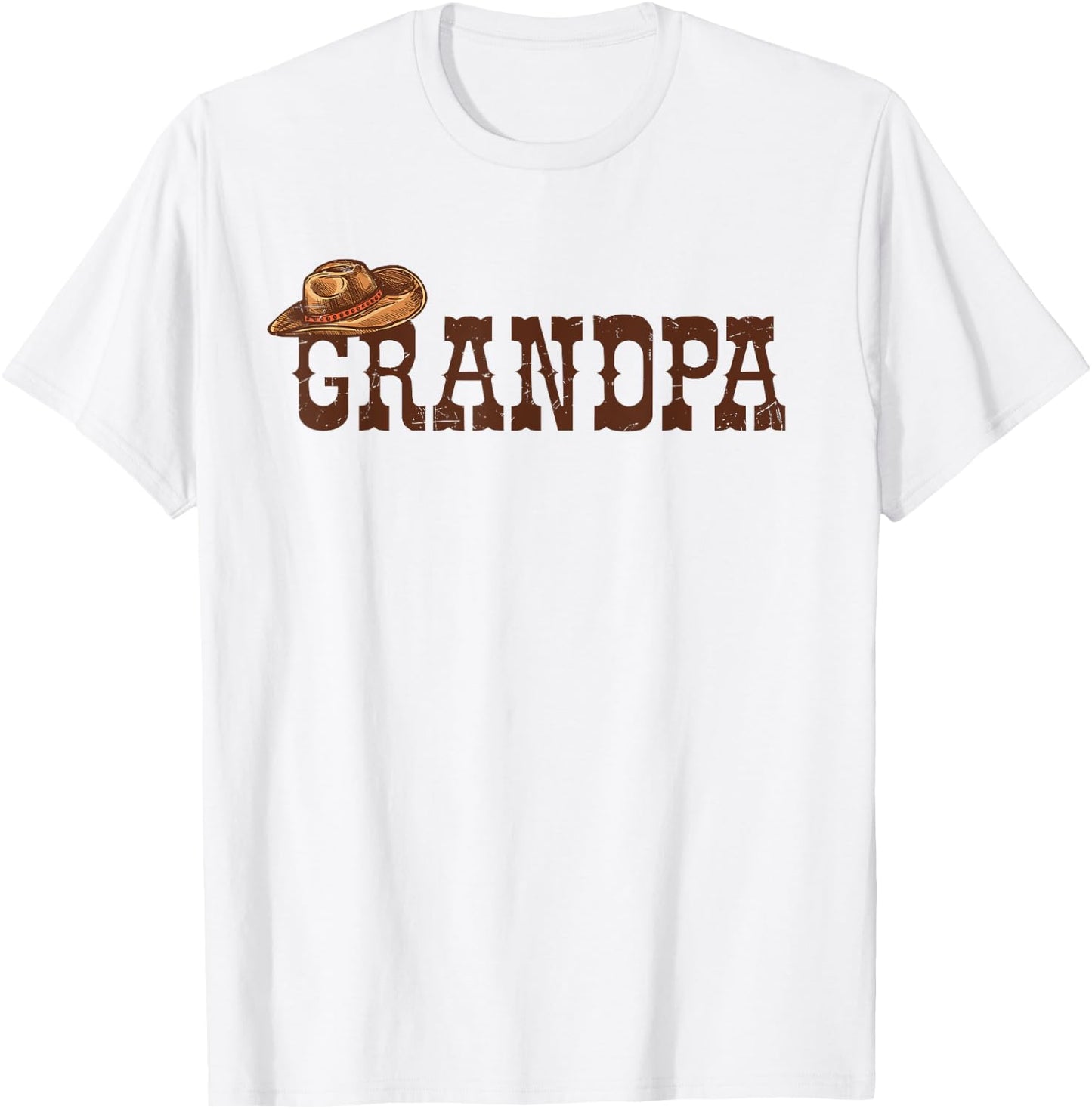 Grandpa Western Family Matching Birthday Cowboy Cowgirl T-Shirt - T-Shirt | White
