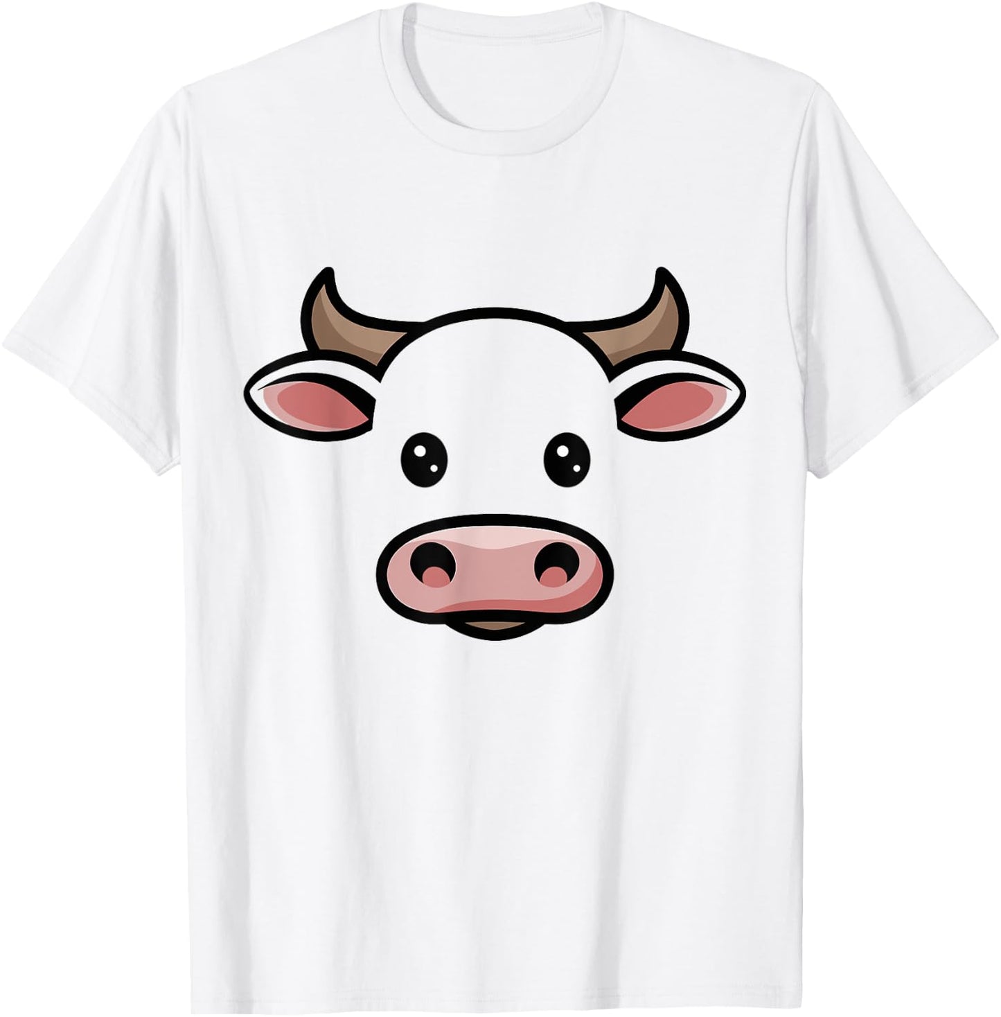 Halloween Cow Bull Face Costume Kids Cute Themed T-Shirt - T-Shirt | White