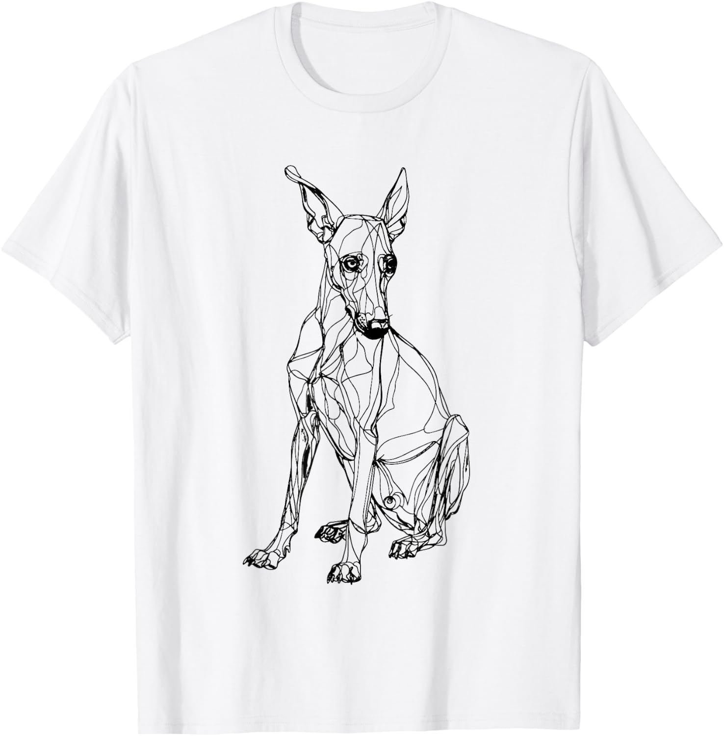 Xoloitzcuintli Xolo Dog Line Art Minimalist Mom Dad Men Women Kids T-Shirt - T-Shirt | White
