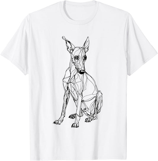 Xoloitzcuintli Xolo Dog Line Art Minimalist Mom Dad Men Women Kids T-Shirt - T-Shirt | White