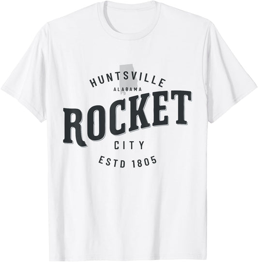 Huntsville Alabama Rocket City 1805 Vintage Travel Souvenir T-Shirt - T-Shirt | White