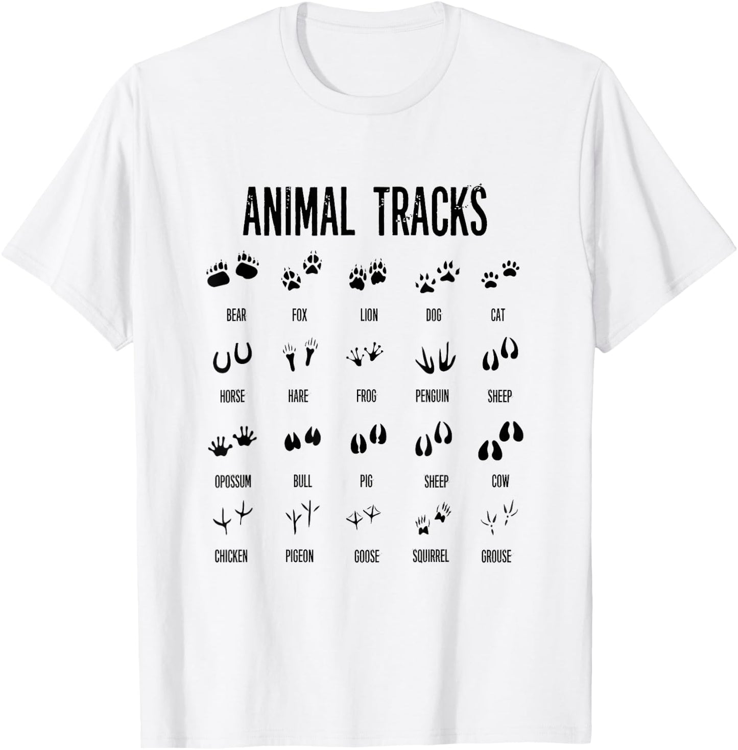 Kids Nature Explorer Animal Tracks For Camping Hiking T-Shirt - T-Shirt | White