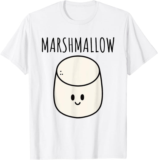 Marshmallow Matching couple costume BFF Halloween funny T-Shirt - T-Shirt | White