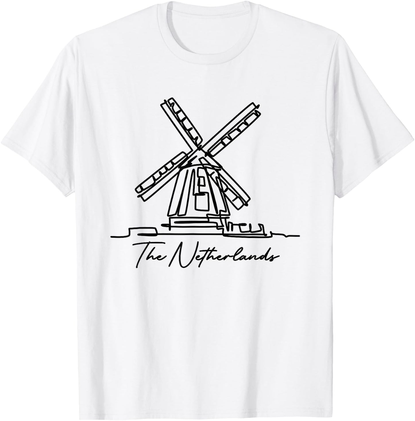 The Netherlands Windmill Amsterdam Zaanse Schans Souvenir T-Shirt - T-Shirt | White