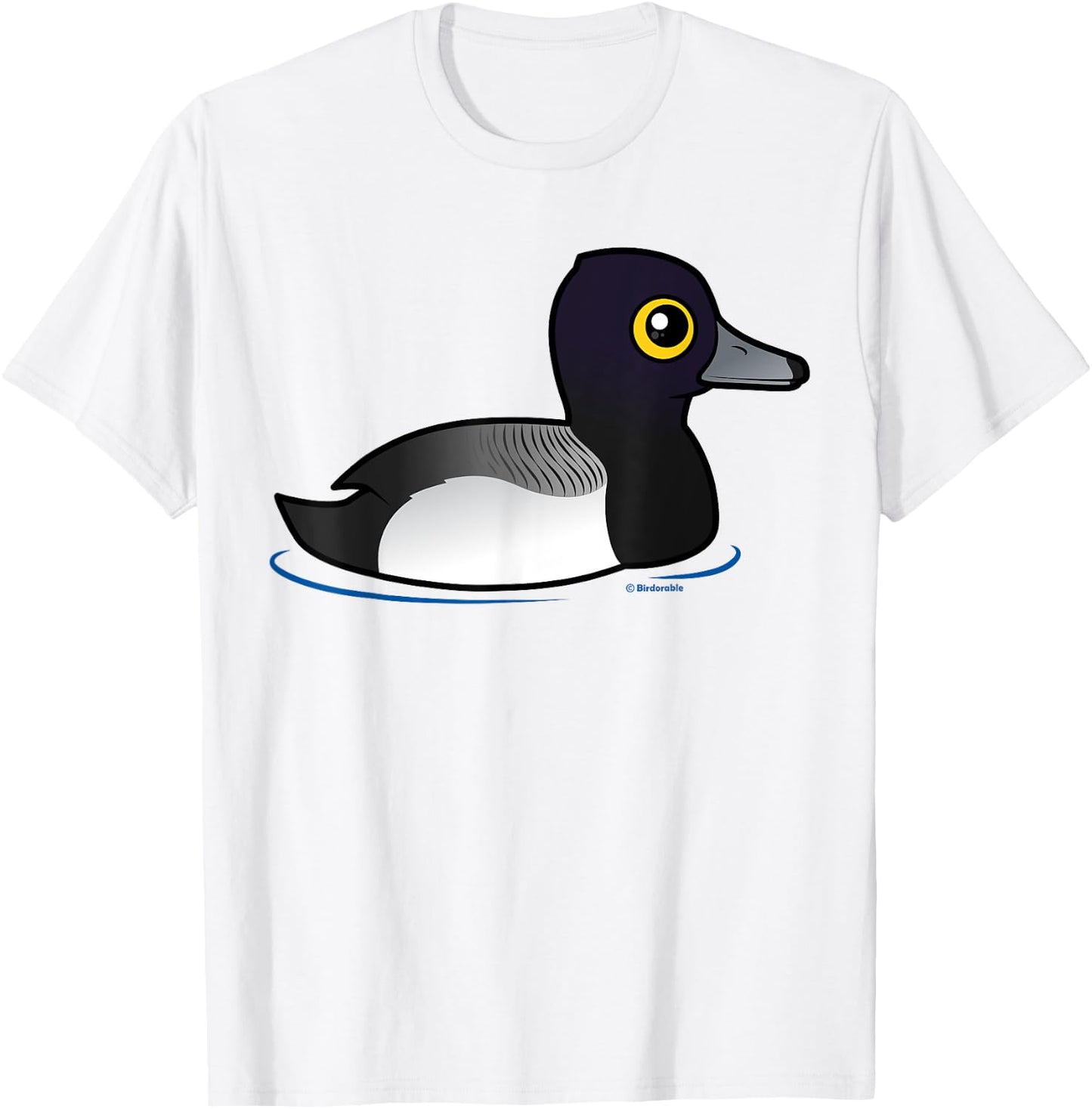 Cute Cartoon Lesser Scaup Birdorable Duck Waterfowl Species T-Shirt - T-Shirt | White