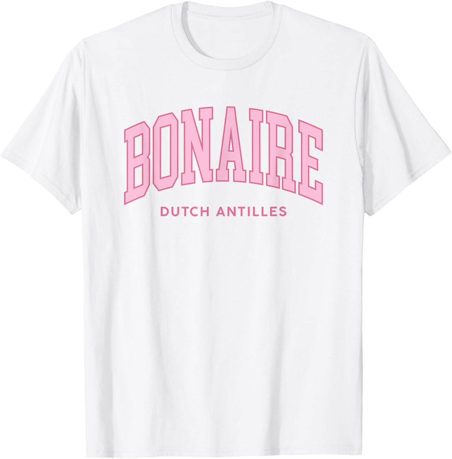 Vintage Bonaire Pink Retro Preppy Throwback Souvenir T-Shirt - T-Shirt | White