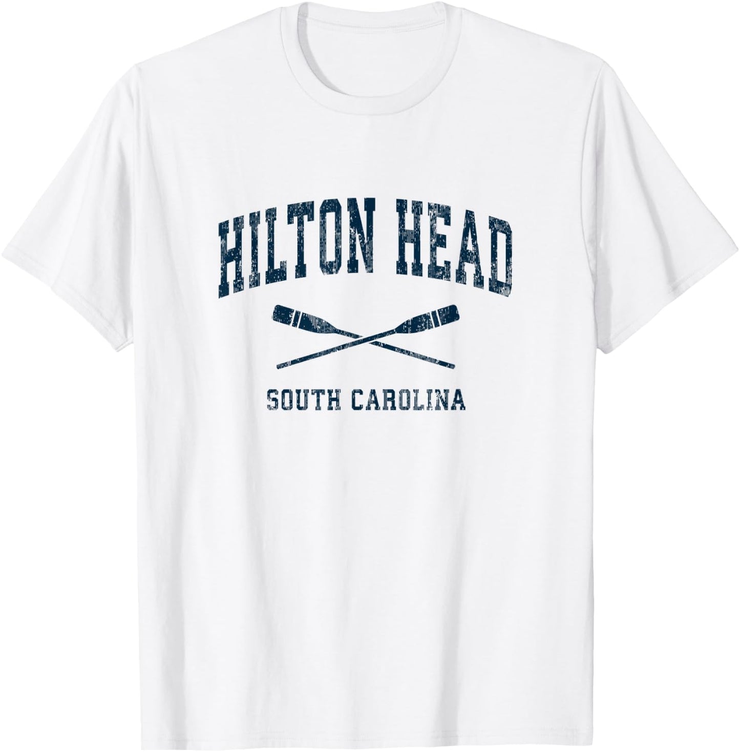 Hilton Head Island South Carolina Vintage Nautical Paddles S T-Shirt - T-Shirt | White