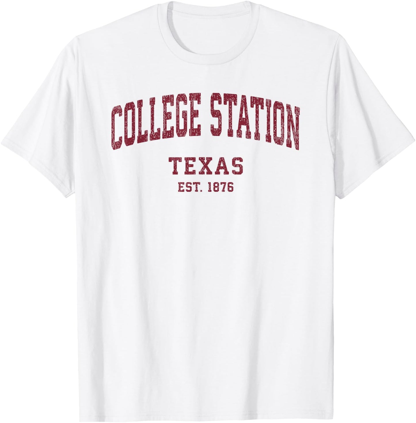 College Station Texas TX Vintage Athletic Sports T-Shirt - T-Shirt | White