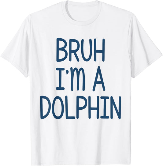 Pretend I'm A Dolphin Funny Lazy Halloween Costume Party T-Shirt - T-Shirt | White