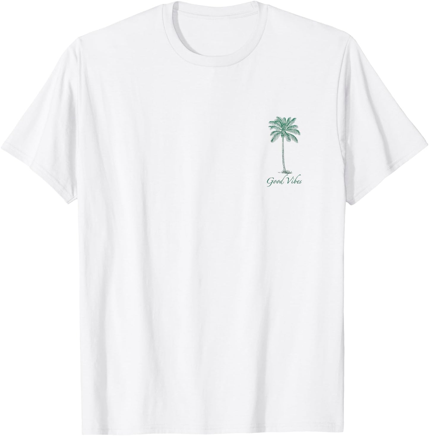 Vintage Hawaiian Palm Tree Beach Tropical Island Pocket Logo T-Shirt - T-Shirt | White