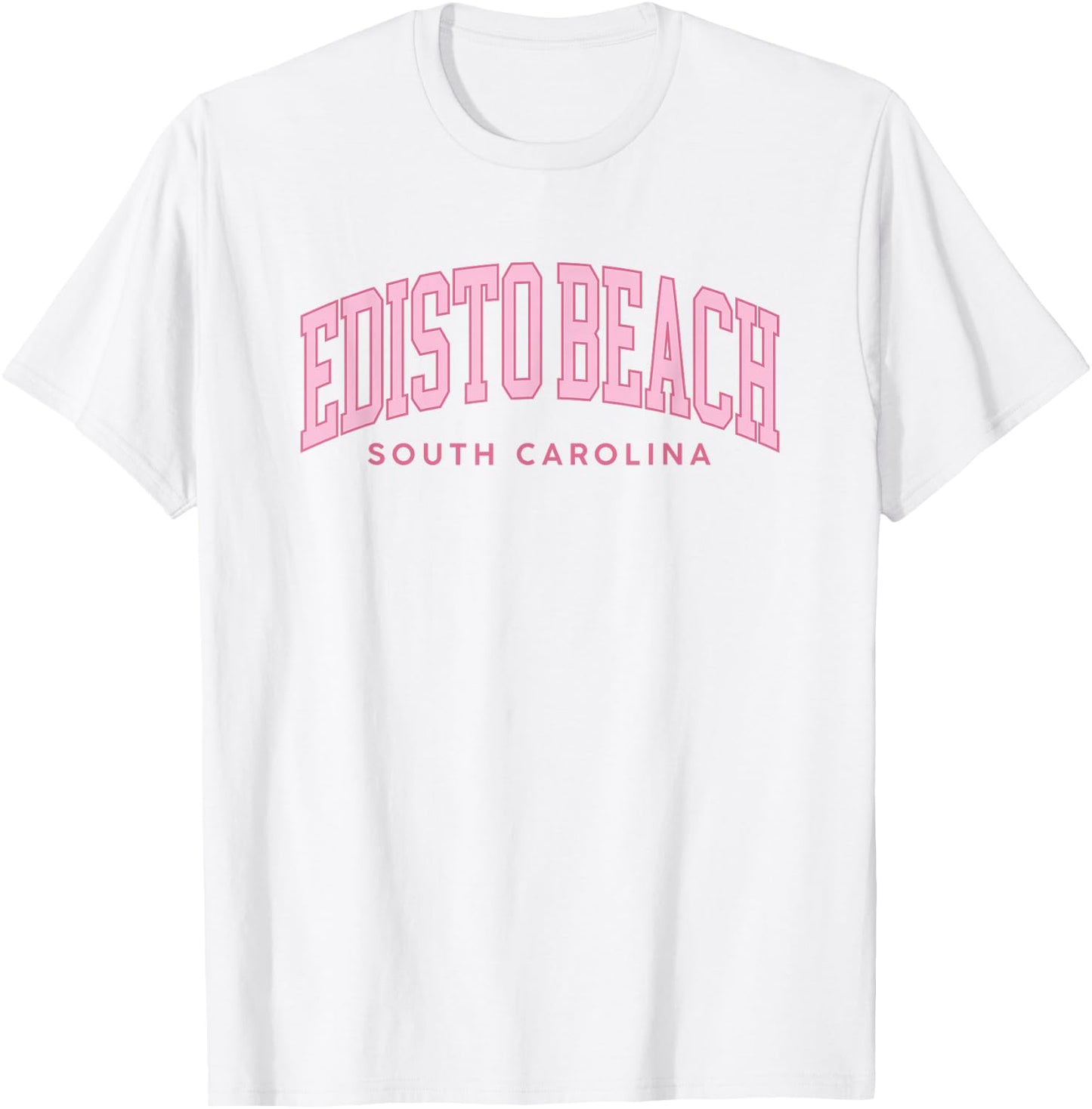 Edisto Beach South Carolina Retro Preppy Throwback Pink T-Shirt - T-Shirt | White