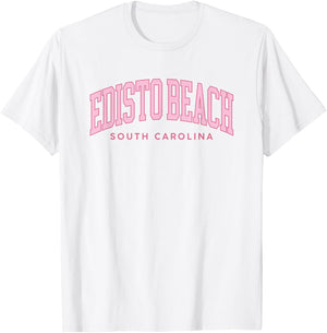 Edisto Beach South Carolina Retro Preppy Throwback Pink T-Shirt - T-Shirt | White