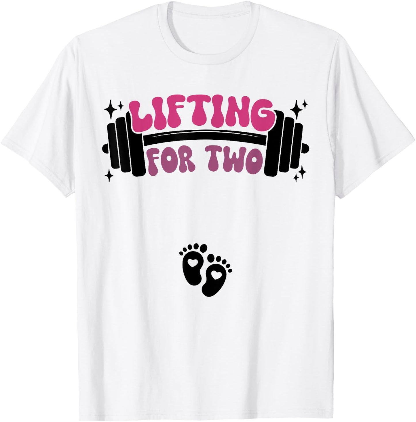 Lifting For Two Baby Pregnancy Workout Pregnant Women T-Shirt - T-Shirt | White