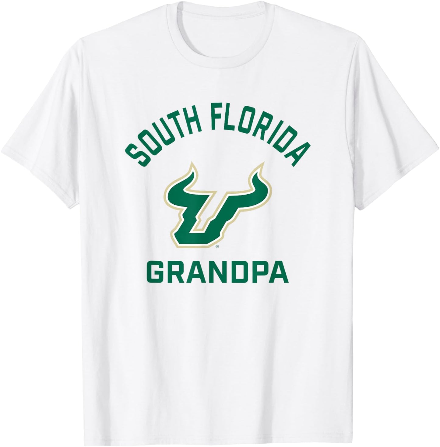 University of South Florida USF Bulls Arched Grandpa T-Shirt - T-Shirt | White