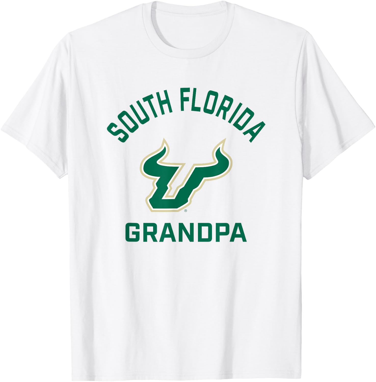 University of South Florida USF Bulls Arched Grandpa T-Shirt - T-Shirt | White