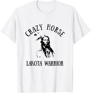 Crazy Horse Lakota Warrior Indian Native American T-Shirt - T-Shirt | White