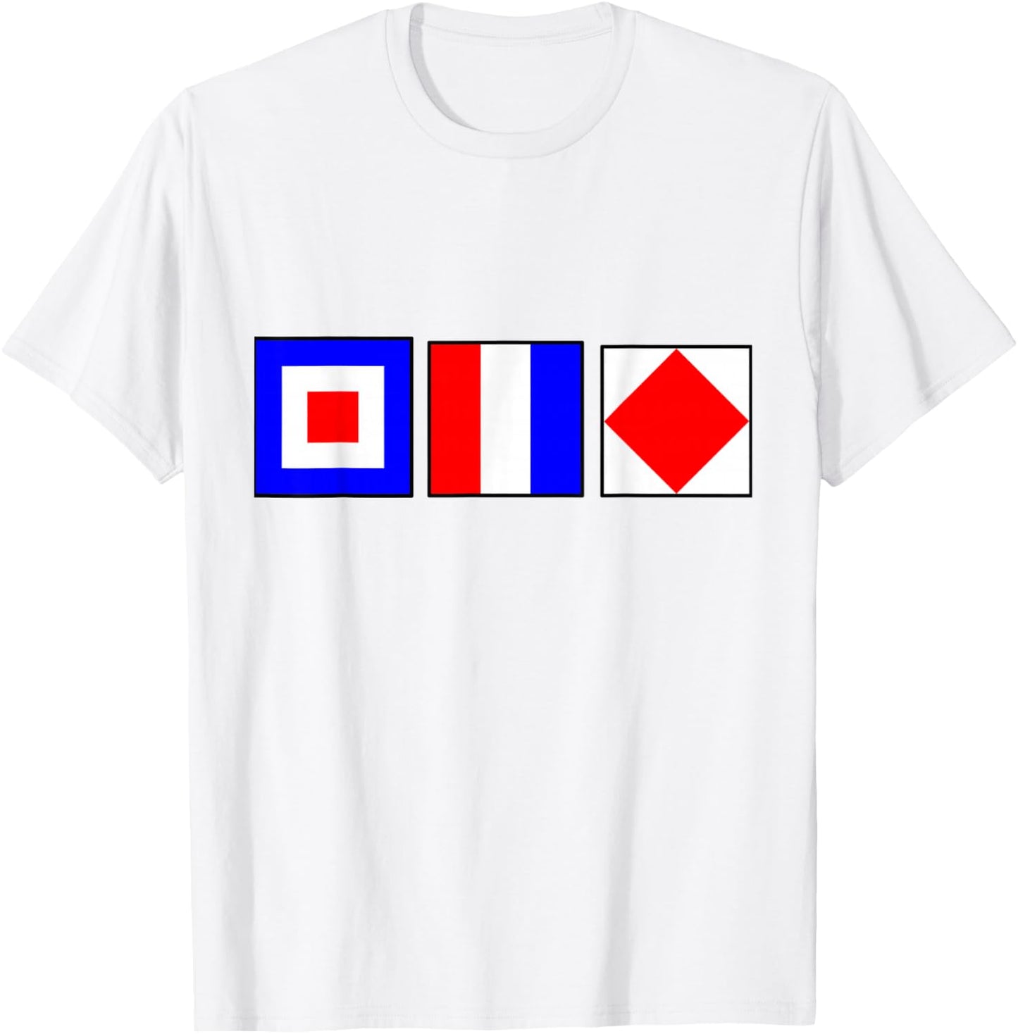 Whiskey Tango Foxtrot Signal Flag Shirt WTF Nautical Flag T-Shirt - T-Shirt | White