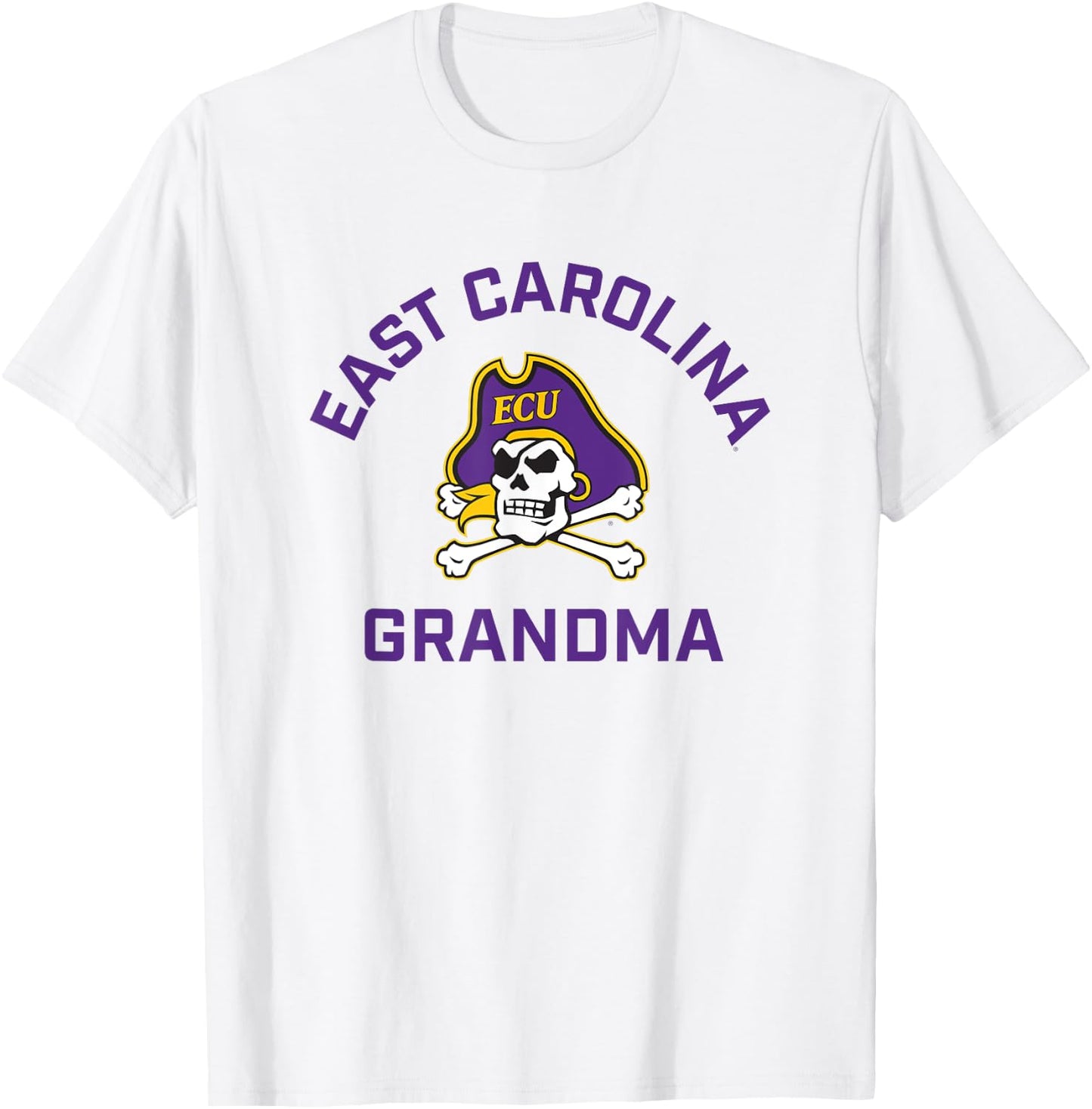 East Carolina University ECU Pirates Arched Grandma T-Shirt - T-Shirt | White