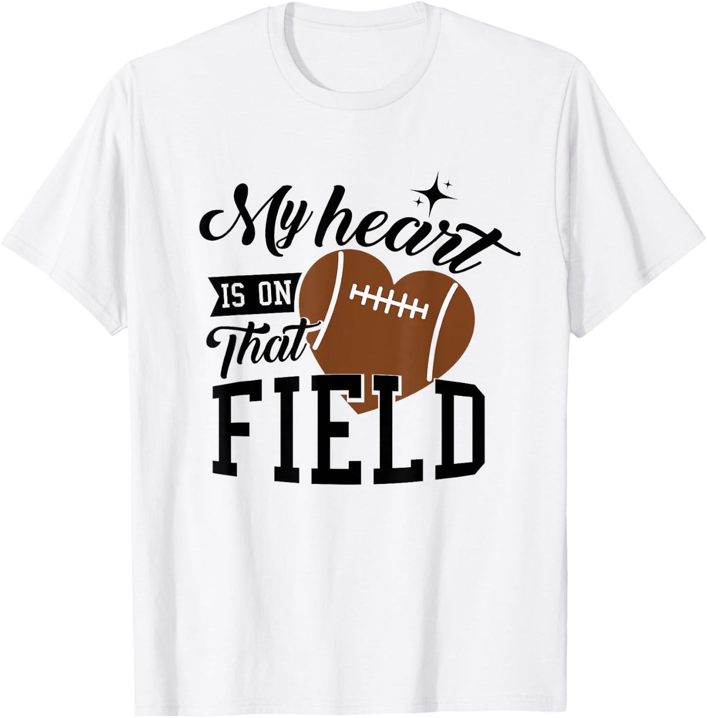 Proud Football Fan My Heart Is On That Field Football Game T-Shirt - T-Shirt | White