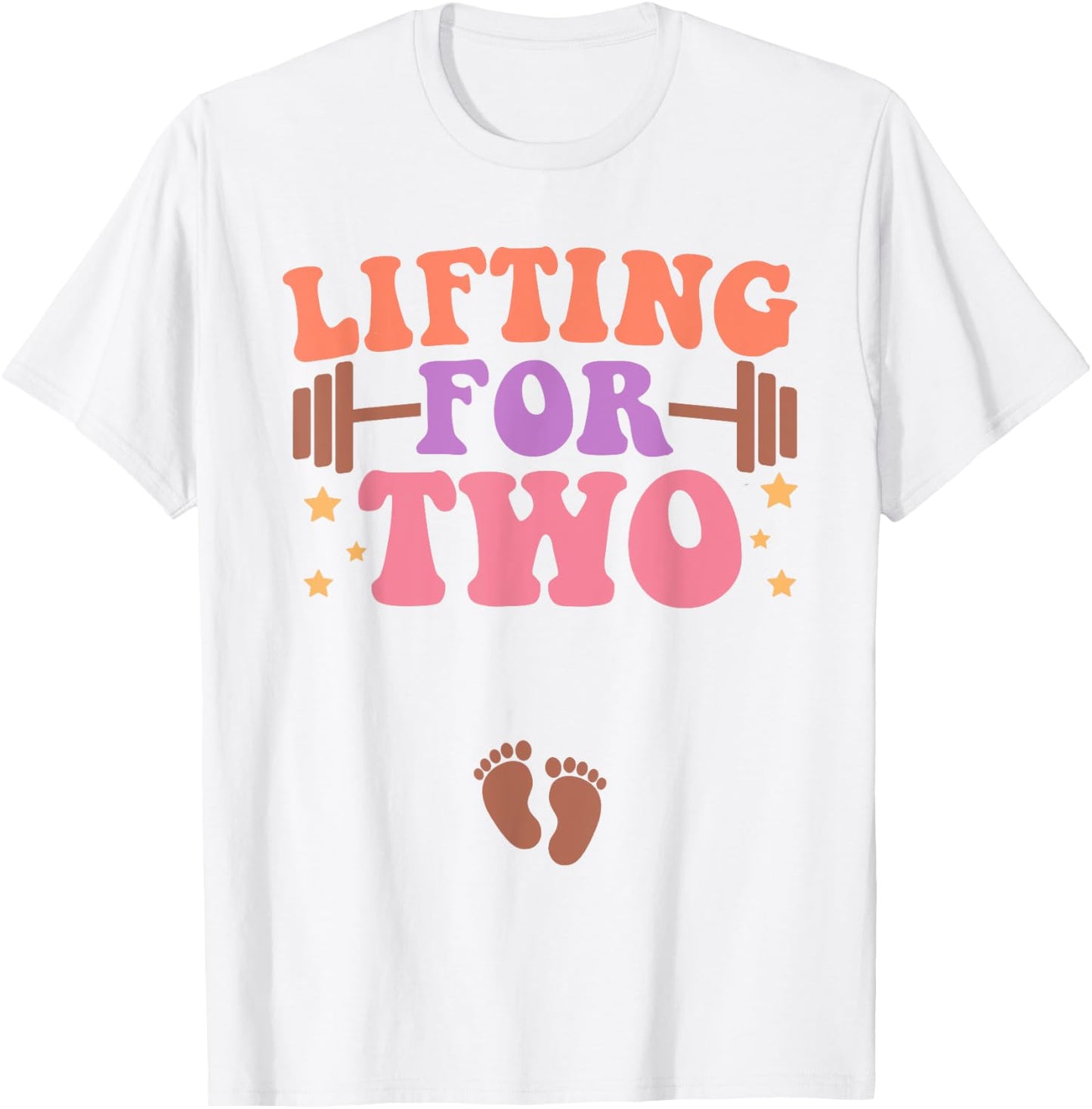 Lifting For Two Funny Pregnancy Gym Workout Expecting Mom T-Shirt - T-Shirt | White