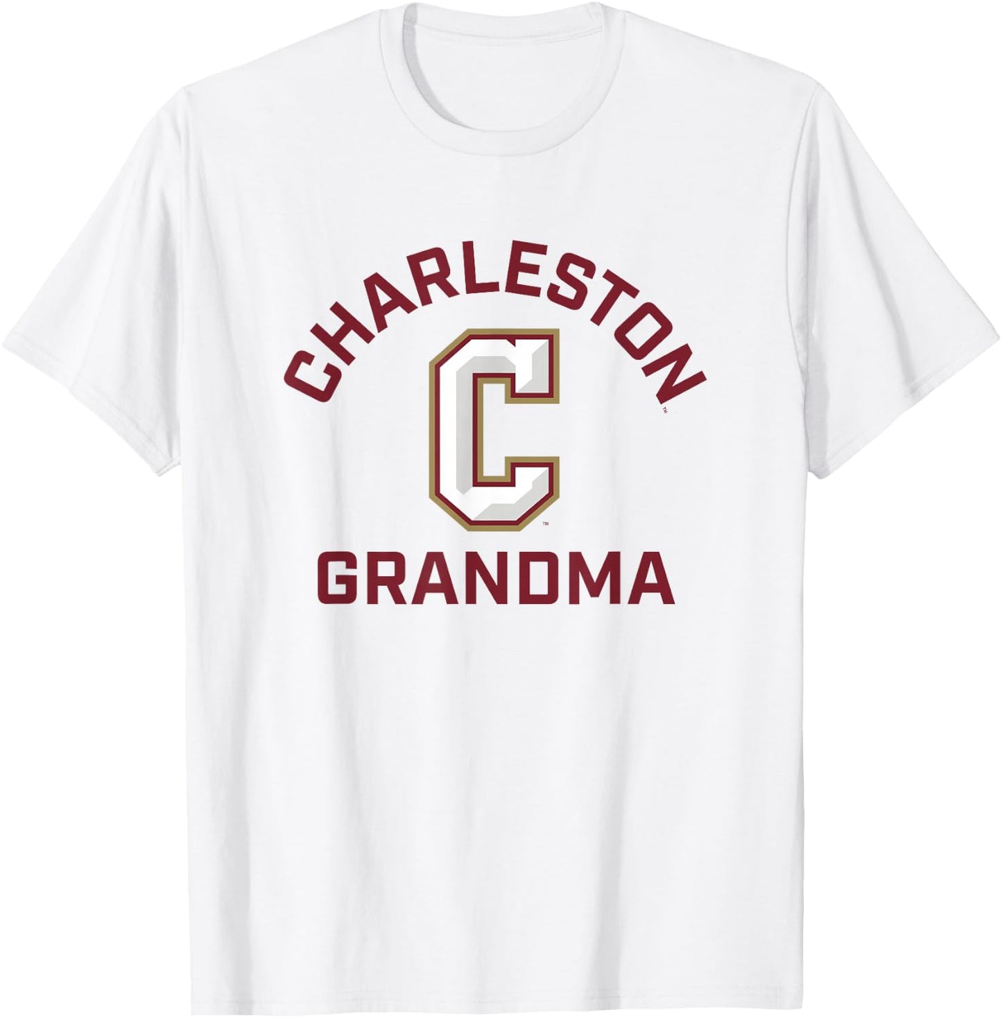 College of Charleston Cougars Arched Grandma T-Shirt - T-Shirt | White